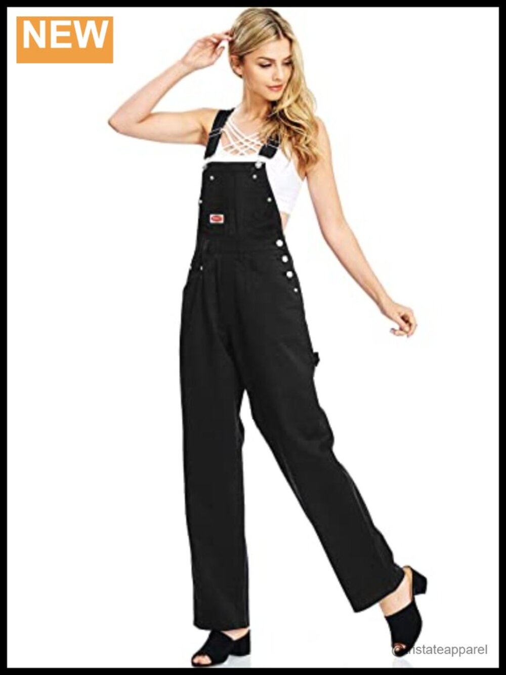 Plus Size Baggy Straight Leg Cotton Twill Overalls